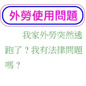 我家外勞突然逃跑了?我有法律問題嗎?